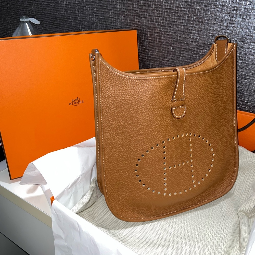 Hermes Evelyne 29 BRAND NEW Clemence Gold Palladium Hardware